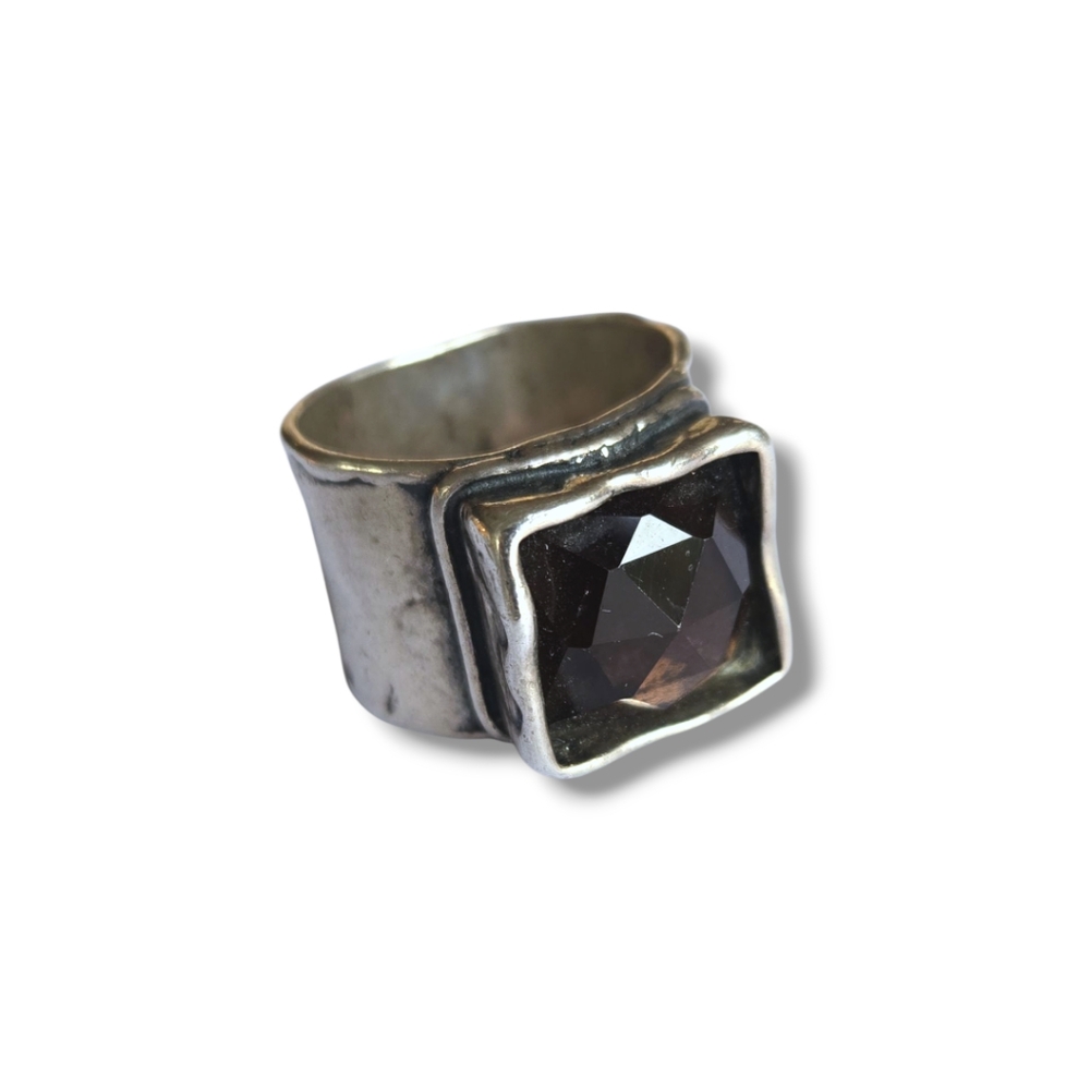 Silpada Silver Smokey Quartz Ring Size 7.5